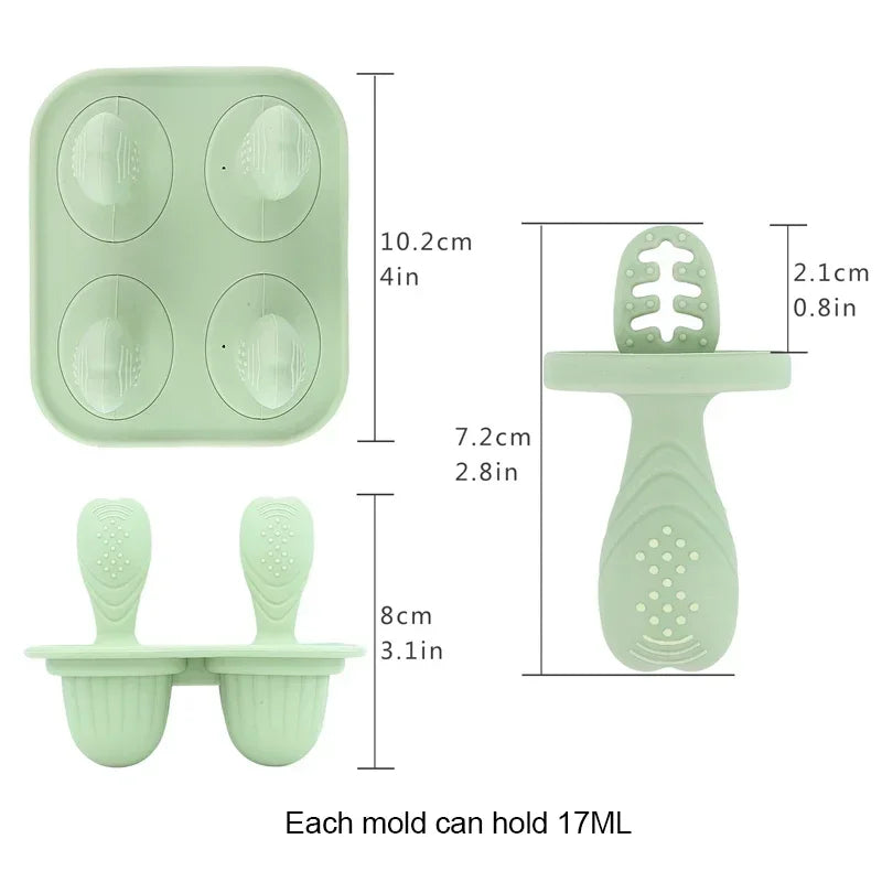5PCS Baby Fruit & Vegetable Silicone Popsicle Mold – BPA-Free