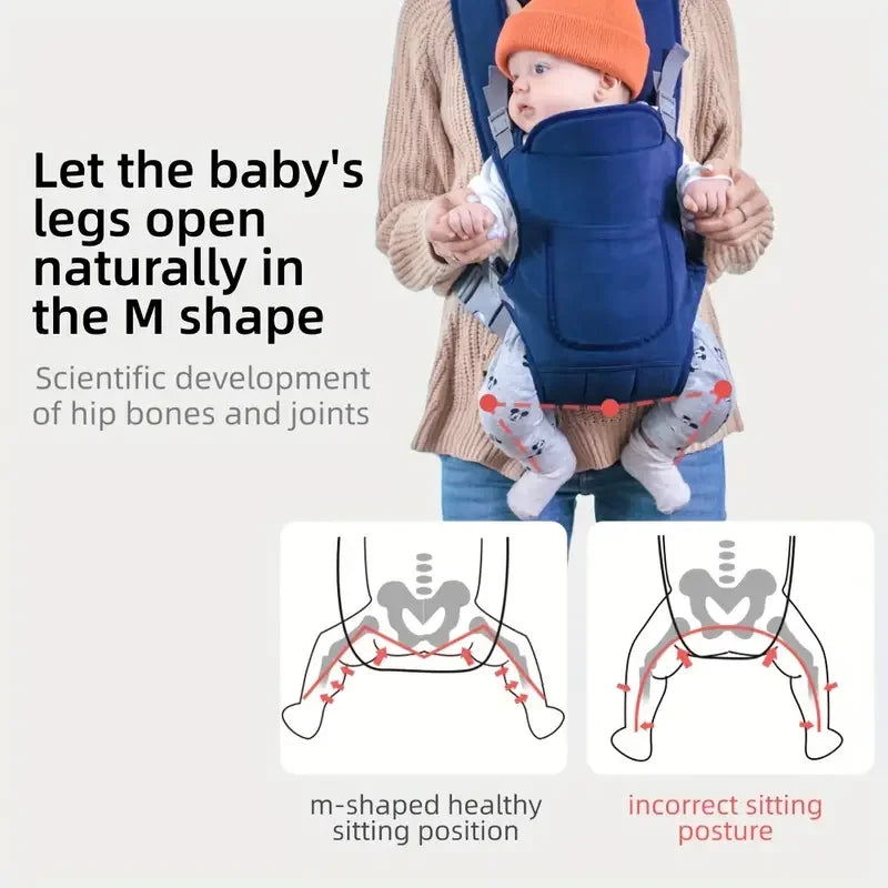 Multifunctional Shoulder Baby Carrier – Four Carrying Methods (Front & Back)